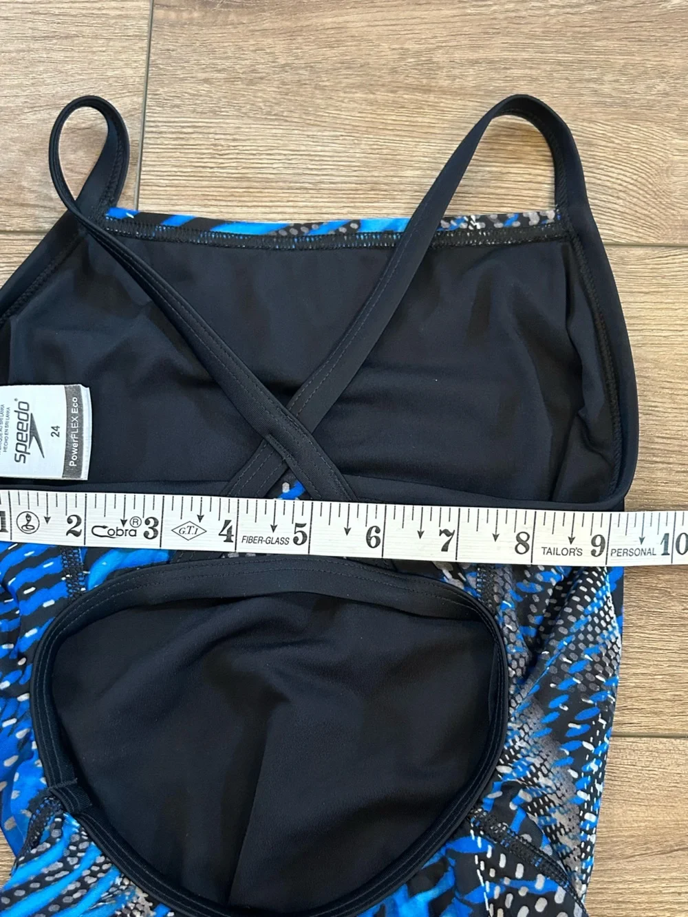 Speedo PowerFLEX Eco One Piece Swimsuit Blue Print Size 24